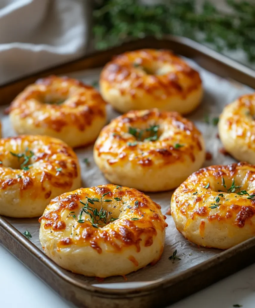 Bagel Bites air fryer baked on parchment-lined tray
