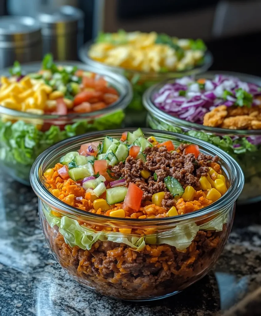 Big Mac Salad served in bowls, lettuce wraps, and jars