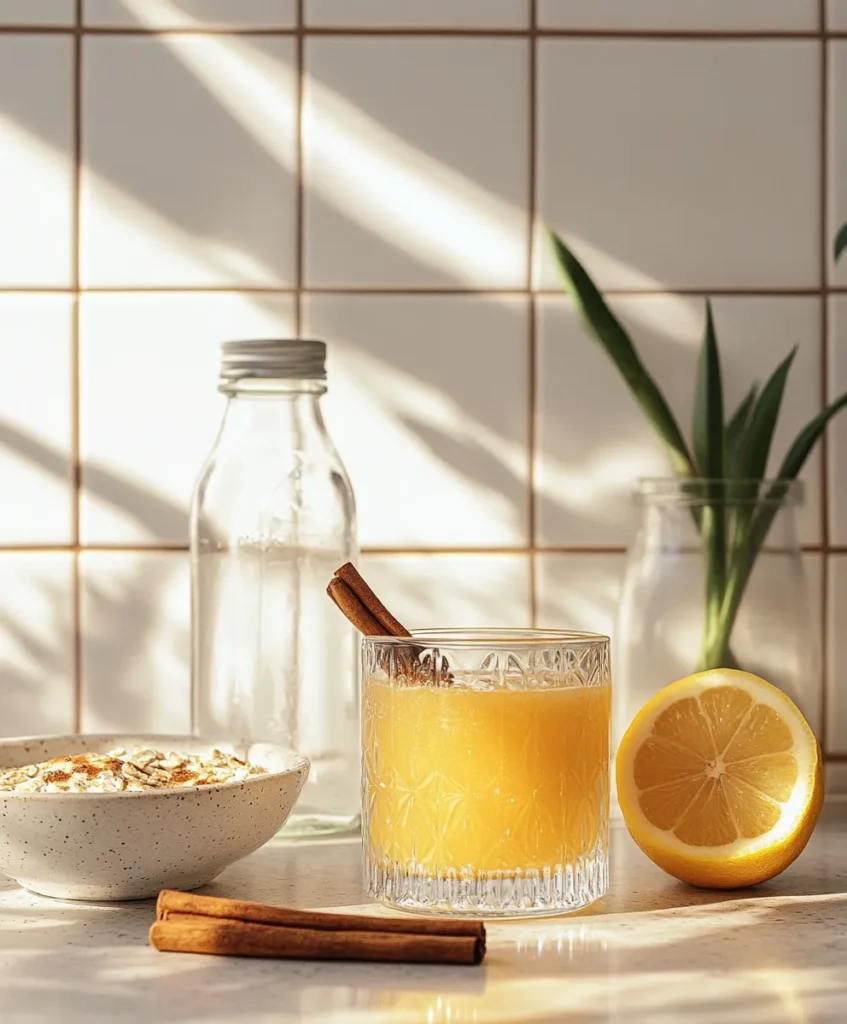 Weight loss tracker next to Brazilian Mounjaro recipe drink