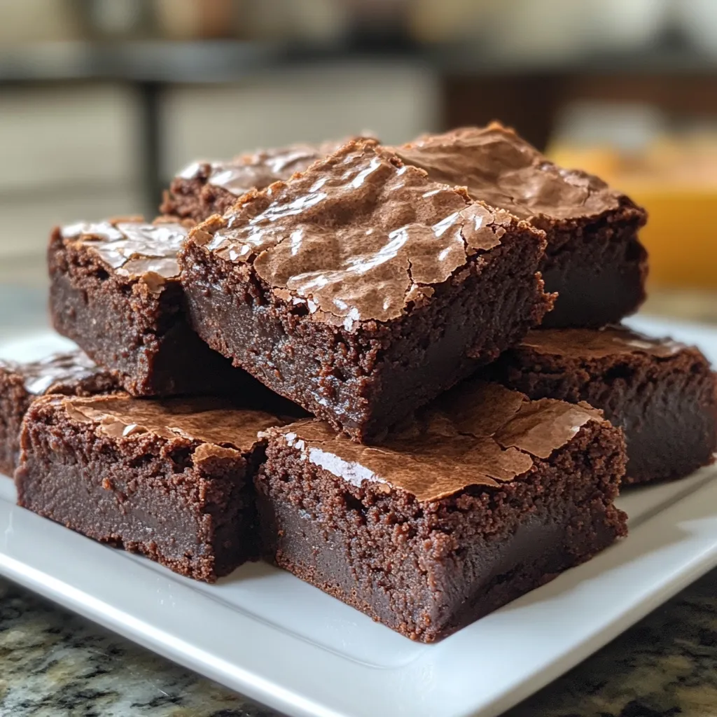 Fudgy cottage cheese brownies with chocolate chips on a wooden board