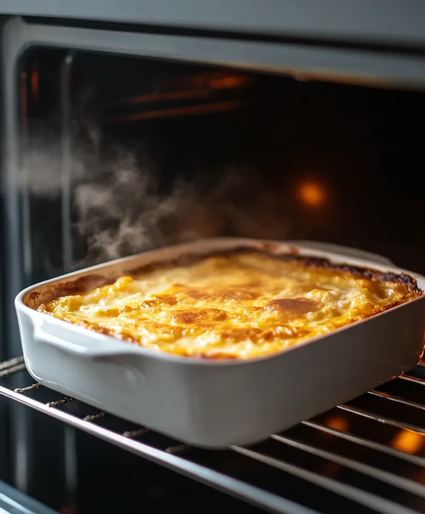 baked cottage cheese eggs in oven golden and puffed