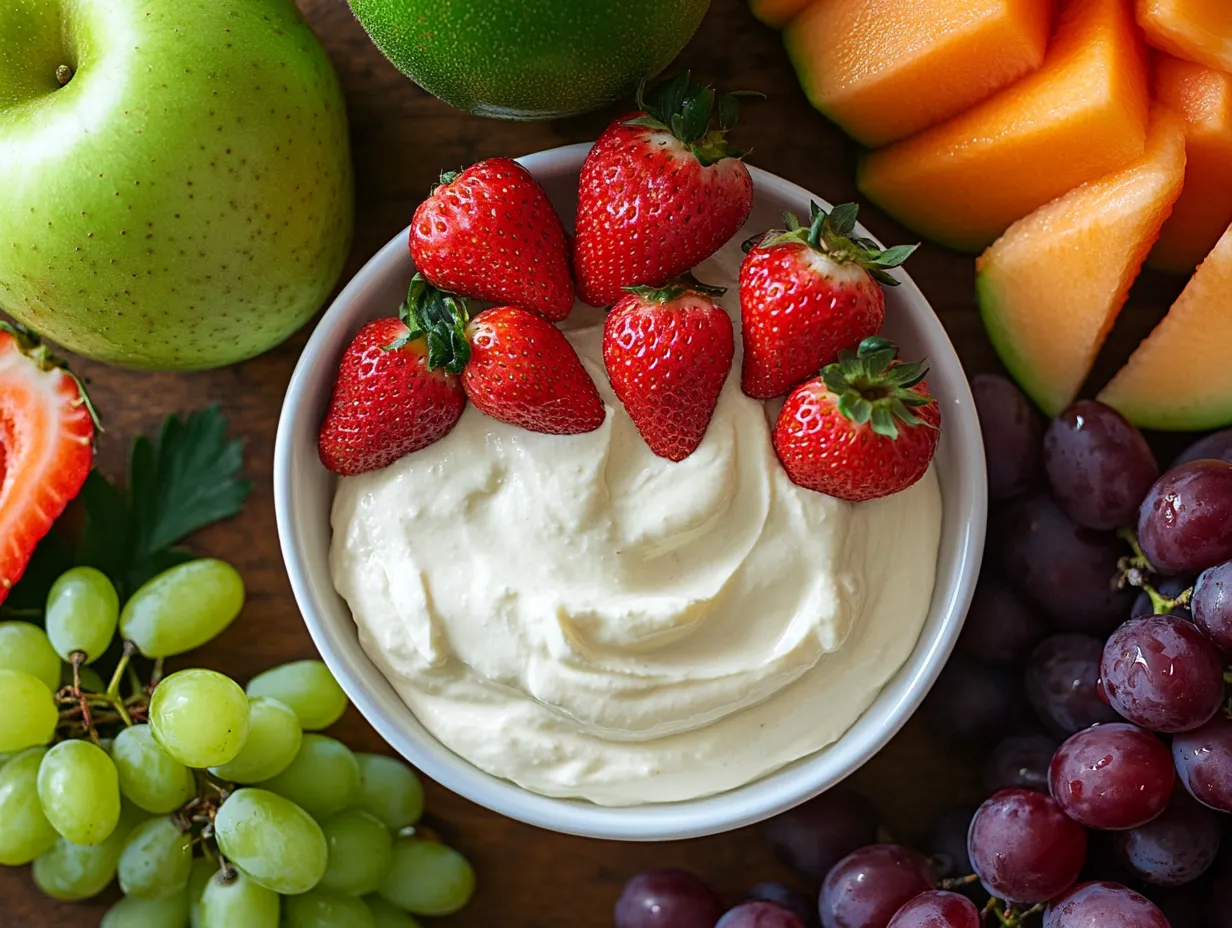 creamy fruit dip recipe with fresh fruit