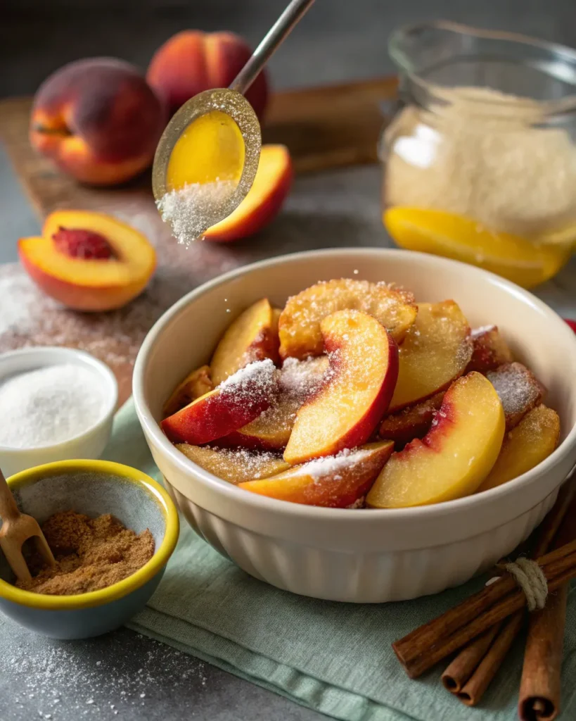 Fresh peaches for easy peach cobbler