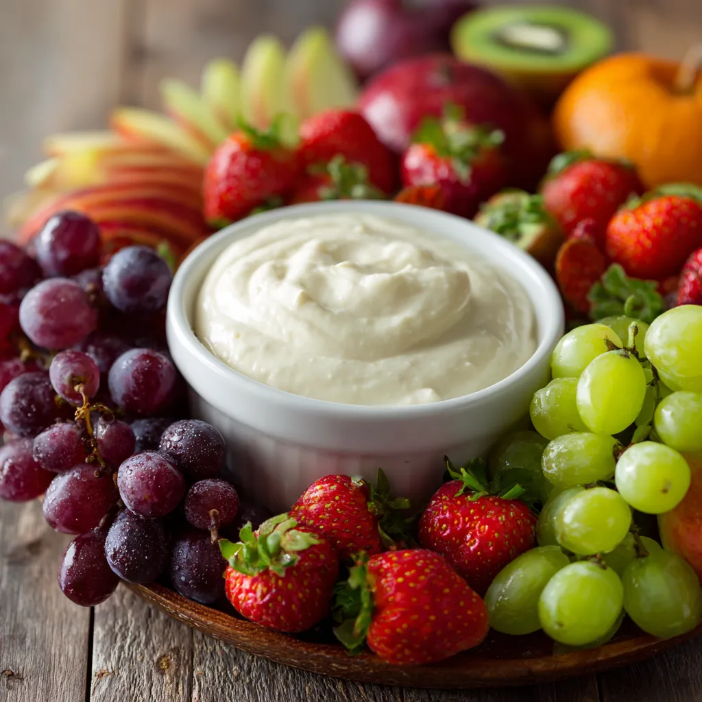 creamy fruit dip recipe with fresh fruit
