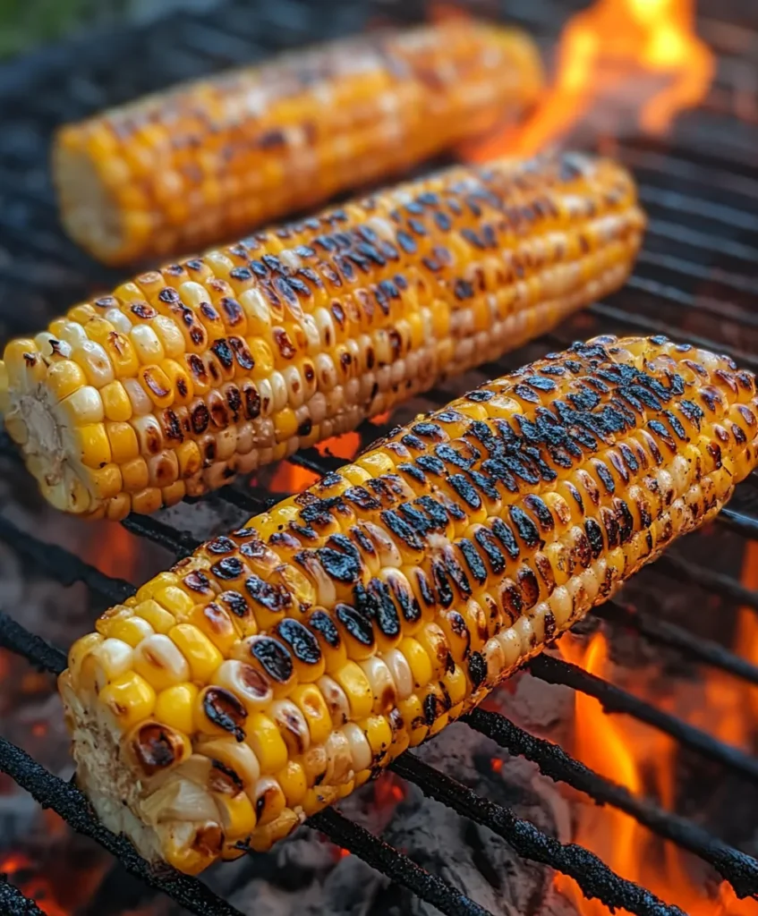 Grilling corn for Mexican street corn recipe
