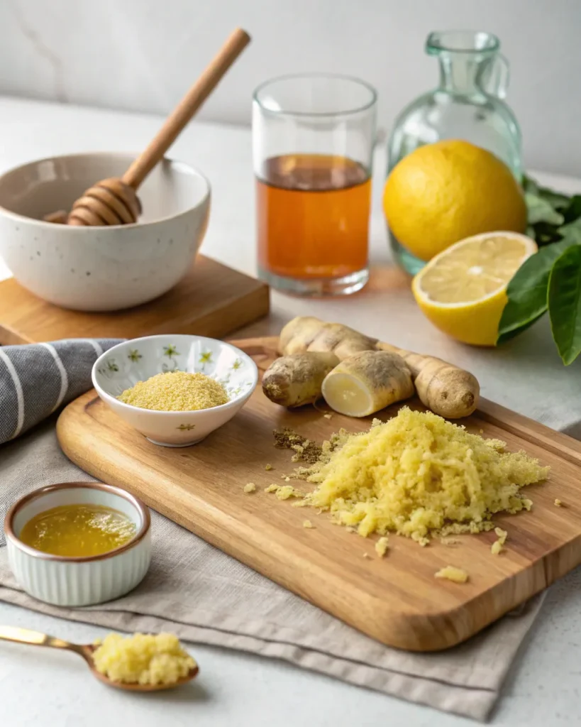 Step-by-step natural Mounjaro drink preparation with fresh ingredients