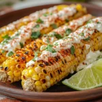 Mexican street corn recipe with cotija cheese and chili lime