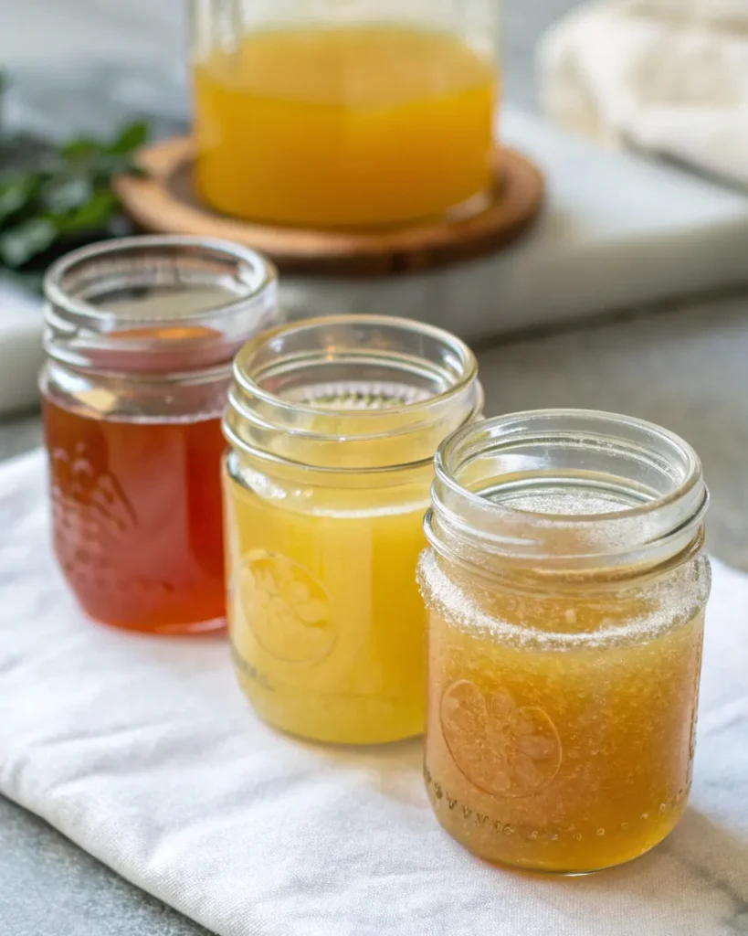 Glass jars storing pre-made natural Mounjaro concentrate