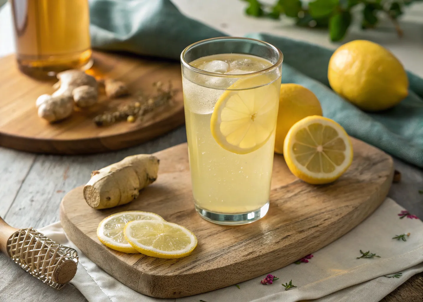 Close-up of natural Mounjaro recipe drink in a glass