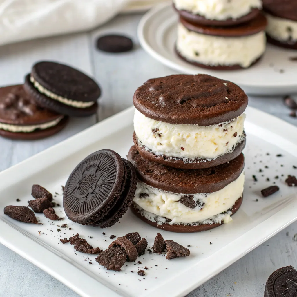 Oreo Ice Cream Sandwich Recipe 5 Oreo ice cream sandwich recipe with no-churn vanilla filling