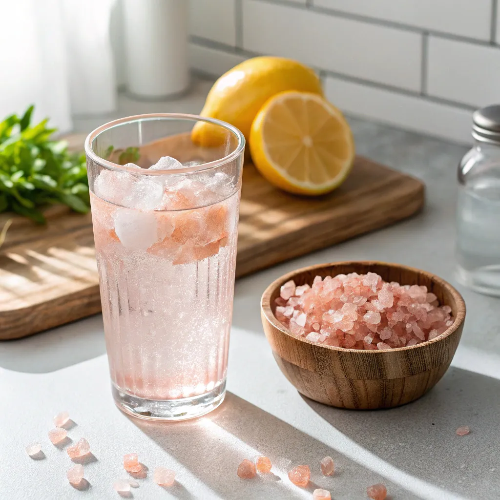 Pink salt recipe for weight loss 6 clear glass of pink salt weight loss drink with lemon