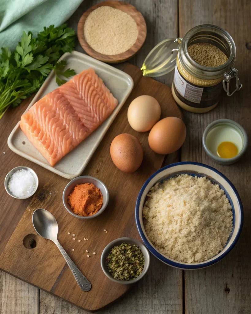 Ingredients for old fashioned salmon patties recipe