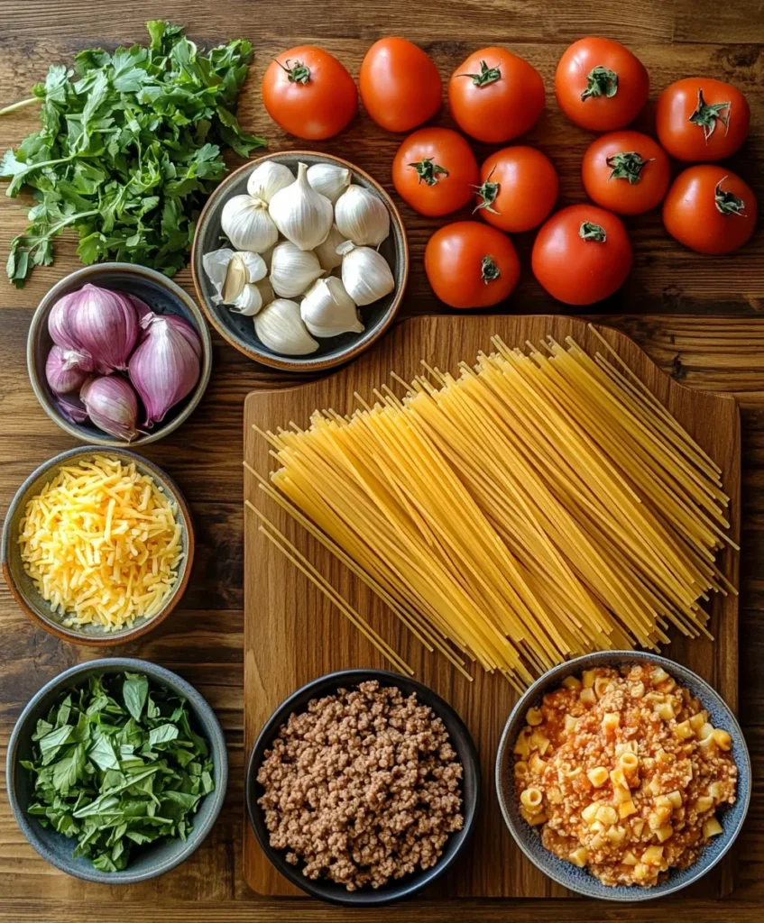 Taco spaghetti ingredients