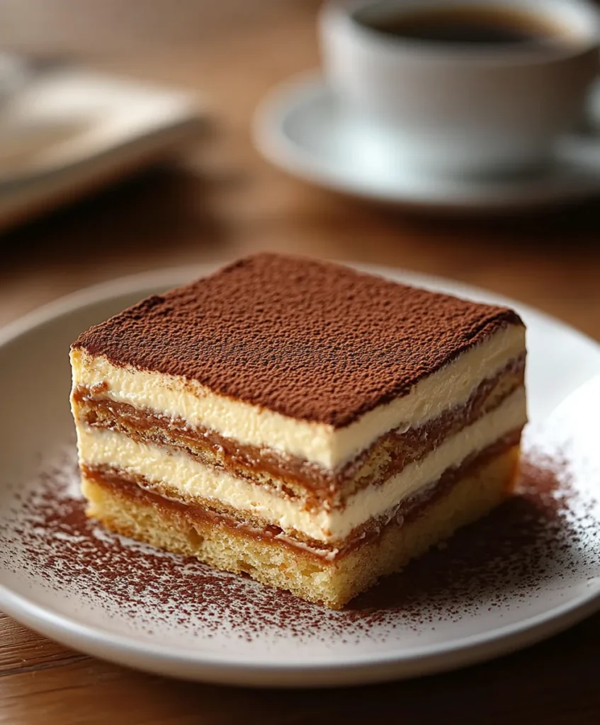 tiramisu cake slice
