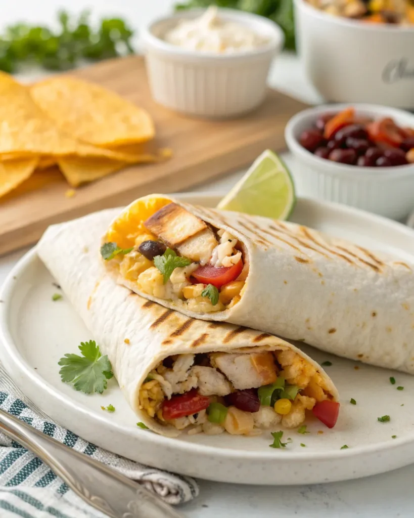 Chicken burrito recipe 4 Wrapped chicken burrito ready to serve